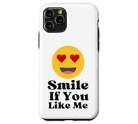 Smile If You Like Me Cœur Yeux Visage Design pour Flirty Fun Coque pour iPhone 11 Pro
