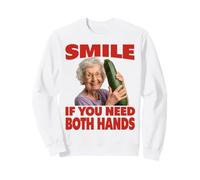 Smile If You Need Two Hands Funny Zucchini Granny Meme Sweatshirt