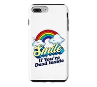 Smile If You're Dead Inside Funny Sarcastic Pessimiste Gag Coque pour iPhone 7 Plus/8 Plus