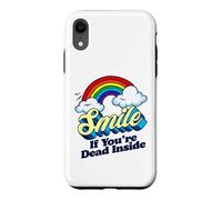 Smile If You're Dead Inside Funny Sarcastic Pessimiste Gag Coque pour iPhone XR