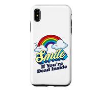 Smile If You're Dead Inside Funny Sarcastic Pessimiste Gag Coque pour iPhone XS Max