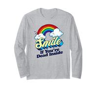Smile If You're Dead Inside Funny Sarcastic Pessimiste Gag Manche Longue