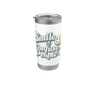 Smile It Confuses Funny Sarcastic Humour Citation Gobelet isotherme en acier inoxydable double paroi
