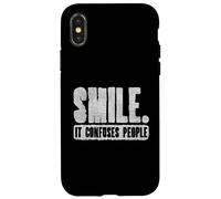 Smile It Confuses People Humour introverti drôle Coque pour iPhone X/XS