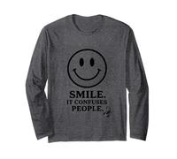 Smile It Confuses People T-Shirt d'anniversaire Scorpion Zodiac Manche Longue