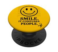 Smile It Confuses People T-Shirt d'anniversaire Scorpion Zodiac PopSockets PopGrip Adhésif