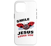 Smile Jesus Loves You - Cute Ladybug Christian Faith Cartoon Coque pour iPhone 16 Pro Max