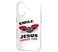 Smile Jesus Loves You - Cute Ladybug Christian Faith Cartoon Coque pour iPhone 17