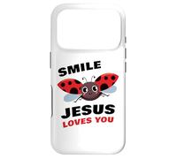 Smile Jesus Loves You - Cute Ladybug Christian Faith Cartoon Coque pour iPhone 17 Pro