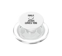 Smile Jesus Loves You Funny Faith God Christian PopSockets PopGrip pour MagSafe