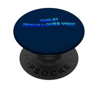 Smile Jesus Loves You I Love Jesus Christianisme PopSockets PopGrip Adhésif
