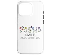 Smile Jesus Loves You Sign,Christian Faith God Bible Verse Coque pour iPhone 16 Pro