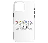 Smile Jesus Loves You Sign,Christian Faith God Bible Verse Coque pour iPhone 16 Pro Max