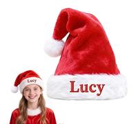 Smile lab Bonnet de Noël Personnalisé avec Nom à Broder - Chapeau du Père Noël pour Enfants, Adultes, Famille et Couples, Idéal Cadeau Unique de Fêtes, Soirées Festives et Photos Souvenirs