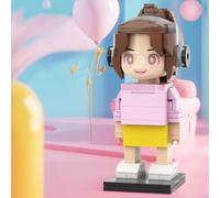 Smile lab Figurines en Brique Personnalisées Version Duddu Corps Complet 1 Personne Ensemble de Blocs de Construction Photo à Petites Particules Cadeaux Personnalisés pour Noël, la Saint-Valentin