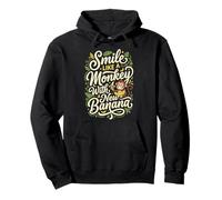 Smile Like A Monkey with A New Banana Funny Happiness Humour Sweat à Capuche