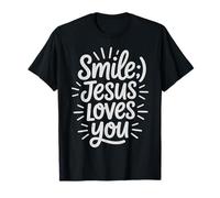 Smile Loves You Jésus Religieux Foi Chrétienne T-Shirt