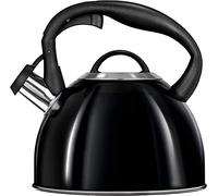 SMILE MCN-13/C Bouilloire non électrique, pour toutes sortes de cuisinières, y compris inductive, 3 L, acier inoxydable, poignée non chauffante, température requise vous indiquera le sifflet, noir