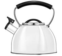 Smile MCN11/B Bouilloire à induction avec sifflet, tout type de cuisson, 3 L, acier inoxydable, manche au toucher froid, blanc