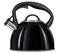 SMILE MCN-13/C Bouilloire non électrique, pour toutes sortes de cuisinières, y compris inductive, 3 L, acier inoxydable, poignée non chauffante, température requise vous indiquera le sifflet, noir