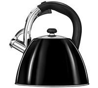 Smile MCN14/C Bouilloire à induction avec sifflet, tout type de cuisson, 3 l, acier inoxydable, manche au toucher froid, noir