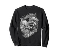 Smile Now Cry Later Chicano Art Tattoo Cholo Masques Clown Sweatshirt