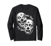 Smile Now Cry Later Chicano Clown Masque de théâtre Laugh Manche Longue