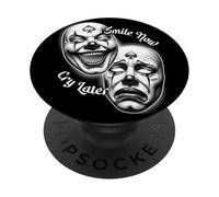 Smile Now Cry Later Chicano Clown Masque de théâtre Laugh PopSockets PopGrip Adhésif