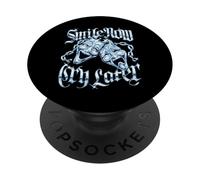 Smile Now Cry Later, Lowrider, Cholo, Raza, Arte, Chrome Foo PopSockets PopGrip Adhésif