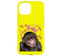 Smile! Smiling Chimpanzee with Braces Funny Humor Coque pour iPhone 15