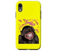 Smile! Smiling Chimpanzee with Braces Funny Humor Coque pour iPhone XR