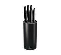 Smile SNS-3 Tacoma Set de 5 couteaux de cuisine de Acier inoxydable avec revêtement antiadhésif, bloc rond ligne moderne, noir