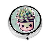 Smile Succulentsa Petite boîte à médicaments à trois compartiments qui peut être placée dans votre poche ou votre sac à main et peut stocker des vitamines.