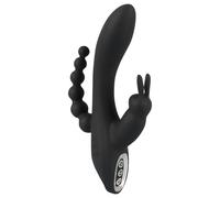 Smile - vibromasseur triple moteur - étanche rechargeable - noir