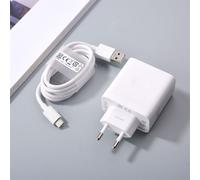 Smile Vooc-Adaptateur De Charge Rapide 80w D'origine,Prise Eu/Us,Câble Usb De Type C Pour Oppo Find X7 X6 X5 Bery Pro Reno 8 9 10 11 Pro K10 Pro - Type White-Eu Charger And Cable