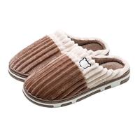 Smile Women Confinement Soft Cotton Slippers Warm Non-slip Plush Home Men Winter Couple Pour l'intérieur et l'extérieur(Color6,36-37)