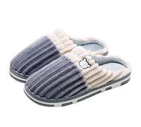 Smile Women Confinement Soft Cotton Slippers Warm Non-slip Plush Home Men Winter Couple Pour l'intérieur et l'extérieur(Color5,36-37)