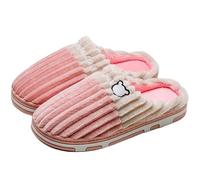 Smile Women Confinement Soft Cotton Slippers Warm Non-slip Plush Home Men Winter Couple Pour l'intérieur et l'extérieur(Color4,40-41)