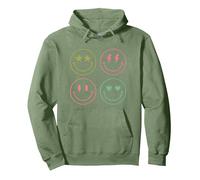 Smile World with Cute Aesthetic Icon Faces Sweat à Capuche, Unisexe pour Adultes, Vert Sauge, L