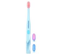 smileactives Brosse à dents manuelle TriBeam Edge LED avec 3 modes | Brosse à dents manuelle non vibrante avec modes LED bleu, rouge et double LED, guides lumineux en attente de brevet et plus