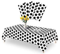 Smilelife Lot de 4 nappes irisées jetables Brillantes en Feuille d'aluminium holographique Arc-en-Ciel pour décorations de fête d'anniversaire, Mariage, Noël - 137,2 x 274,3 cm - Motif de Football