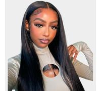 Smilenice 20 Pouces Perruque Bresilienne Cheveux Humain 200% Densité 9x6 Perruque Femme Naturelle Straight Sans Colle Cheveux HD Lace Wear and Go Glueless Wig Plucked Pre Cut Naturel Humaine