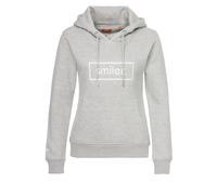 smiler. Sweat-shirt 'Happy' gris clair / blanc, Taille XS