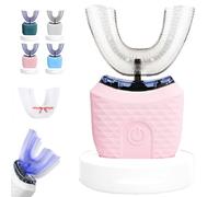 Smiles Toothbrush, 360° Full Coverage U Shaped Automatic Toothbrushs Adults, Waterproof Design, with 3 Modes, for Most People (Pink)