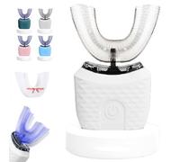 Smiles Toothbrush, 360° Full Coverage U Shaped Automatic Toothbrushs Adults, Waterproof Design, with 3 Modes, for Most People (White)