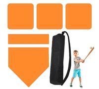 Smileshiney Bases de Kickball - 5 Pièces Bases de Terrain en Caoutchouc Imperméables pour - Matériel d'Entraînement Sportif avec Accessoires de Marbre pour Jardin Extérieur et Maison