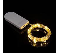 Smileshiney Guirlande LED - Blanc Chaud Chaîne Lumière - Fairy Lights LED - Guirlande Lumineuse LED - Guirlande Lumineuse À Piles | Longueur 1M, avec 2 Piles Boutons