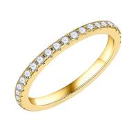SMILEST Alliances en moissanite de 1,8 à 2 mm pour femme, couleur D, pureté VVS1, en argent sterling 925, empilables, pour femme, taille 4 à 11, #6.5, Argent sterling, Moissanite