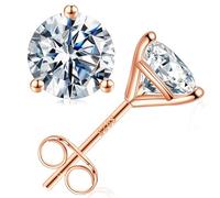 SMILEST Boucles d'oreilles à tige en moissanite martini 0,2 à 4 carats pour homme et femme, couleur D, clarté VVS1, diamant créé en laboratoire, or blanc jaune rose 18 carats, ruthénium, vermeil noir