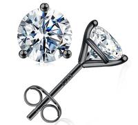 SMILEST Boucles d'oreilles à tige en moissanite martini 0,2 à 4 carats pour homme et femme, couleur D, clarté VVS1, diamant créé en laboratoire, or blanc jaune rose 18 carats, ruthénium, vermeil noir